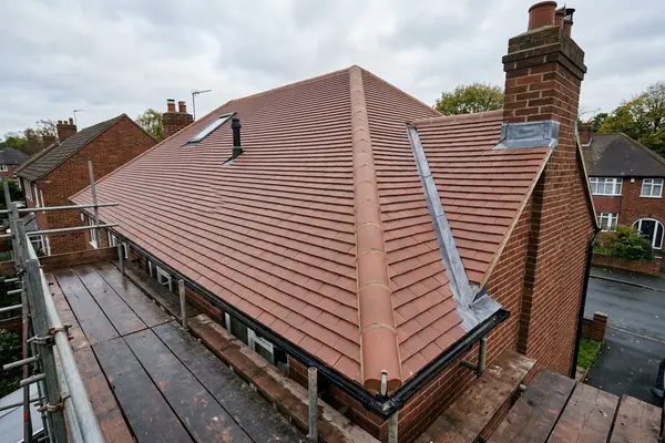 Illustration of roofing work