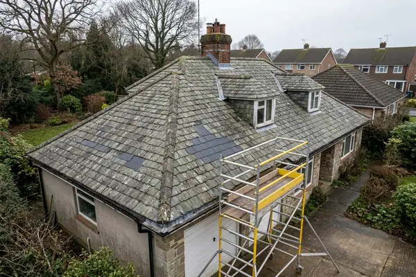 Illustration of a roof repair