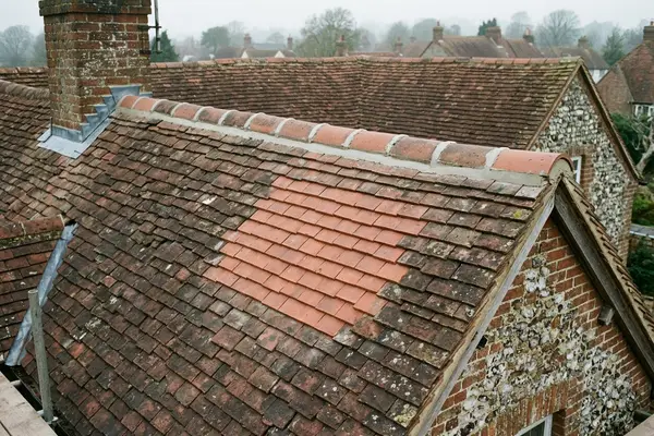 Illustration of a roof repair