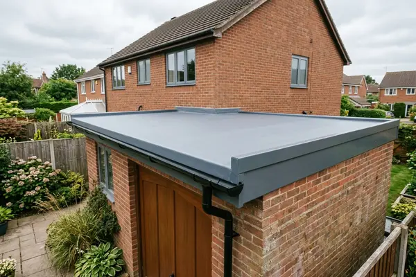 Illustration of flat roofing work