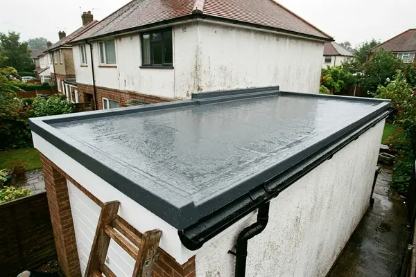 Illustration of flat roofing work