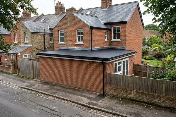 Illustration of flat roofing work