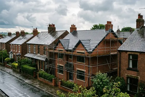 Illustration of roofing work
