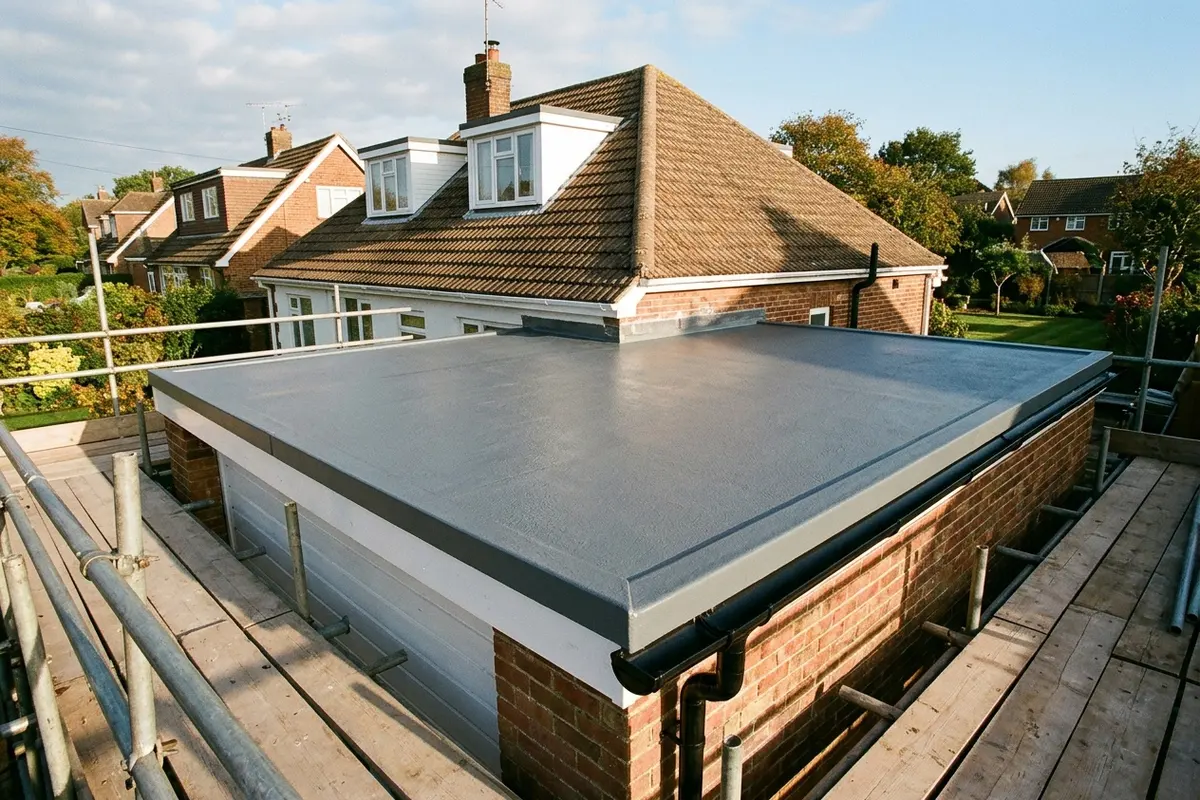 Illustration of flat roofing work