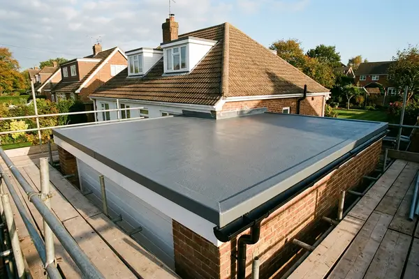 Illustration of flat roofing work