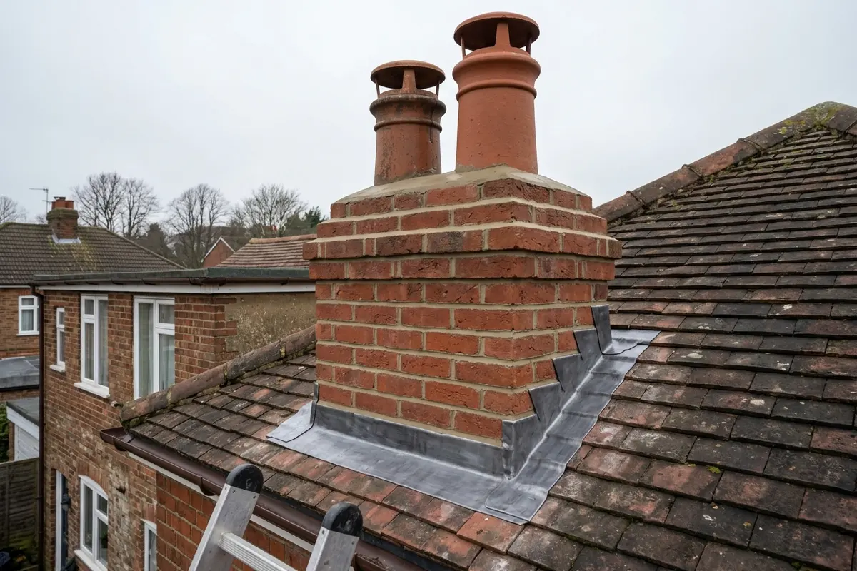 Illustration of chimney repair work