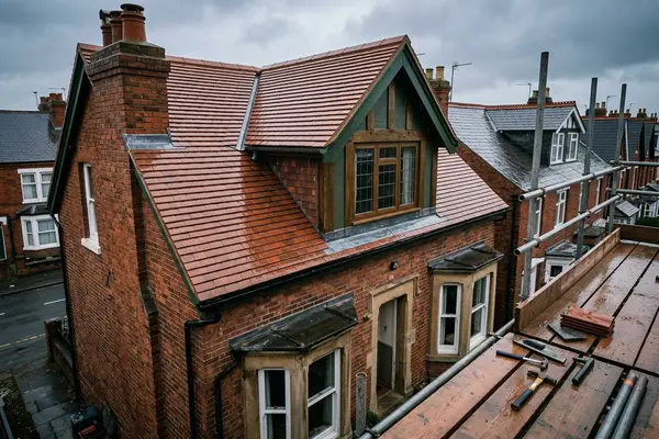 Illustration of roofing work