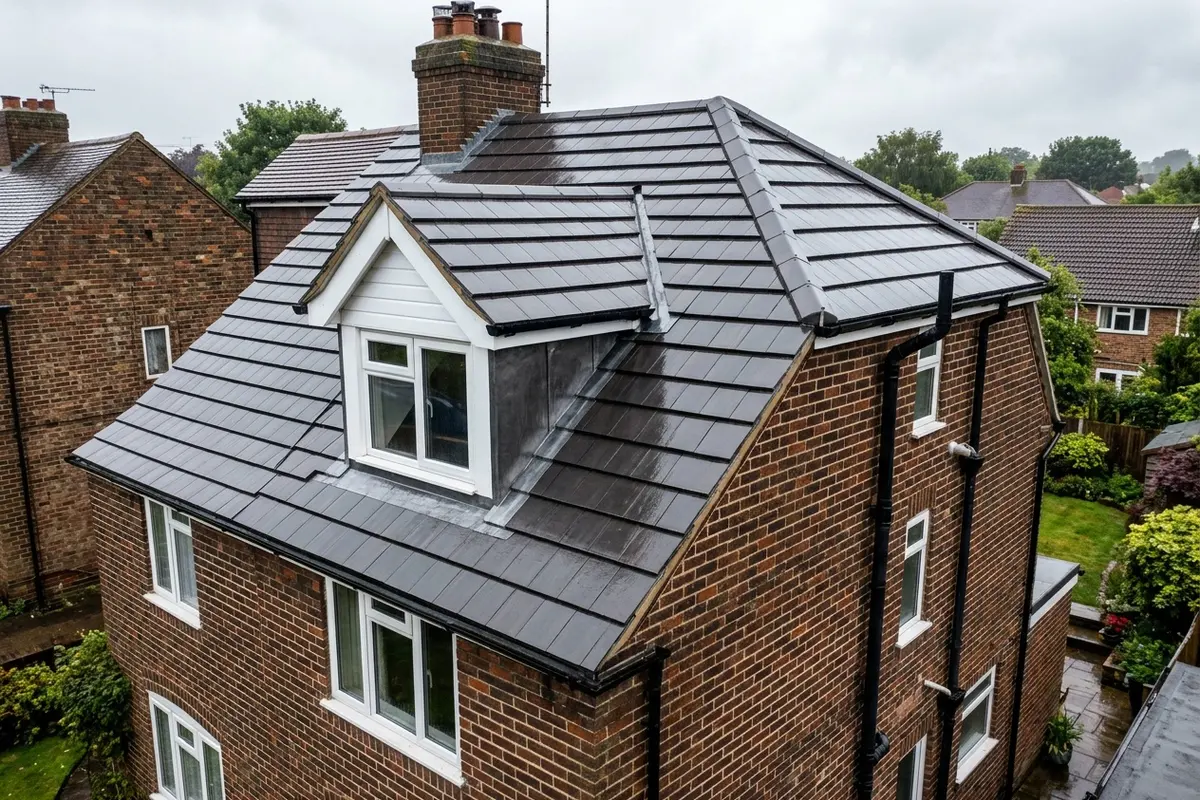 Illustration of roofing work