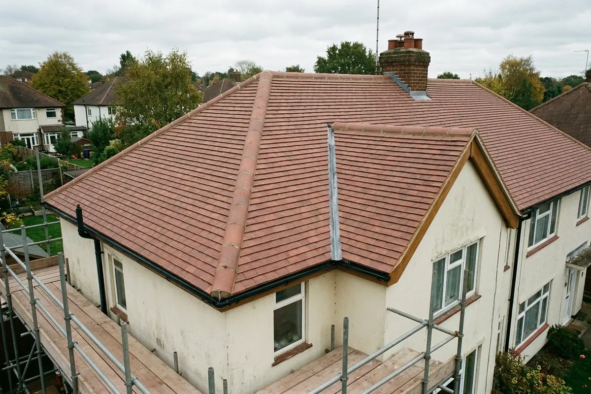 Illustration of a tiled roof