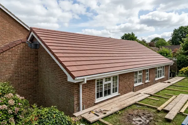 Illustration of roofing work