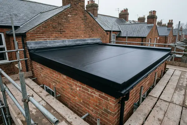 Illustration of flat roofing work