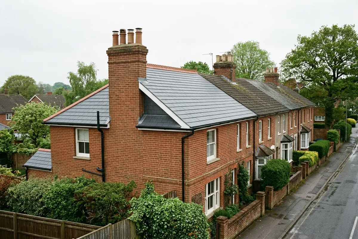 Illustration of roofing work