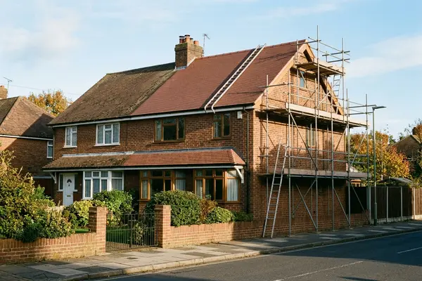 Illustration of roofing work