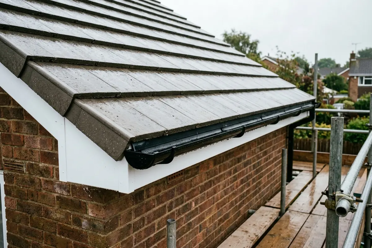 Illustration of roofing work