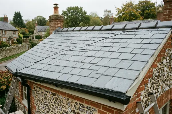 Illustration of a slate roof