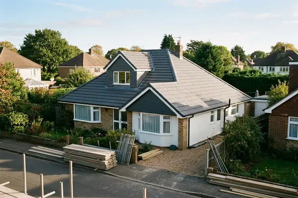 Illustration of roofing work