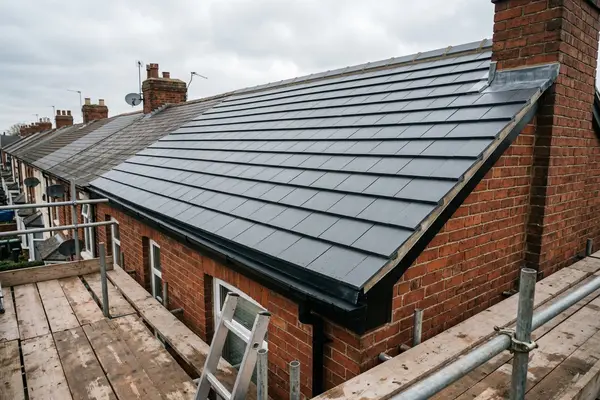 Illustration of roofing work