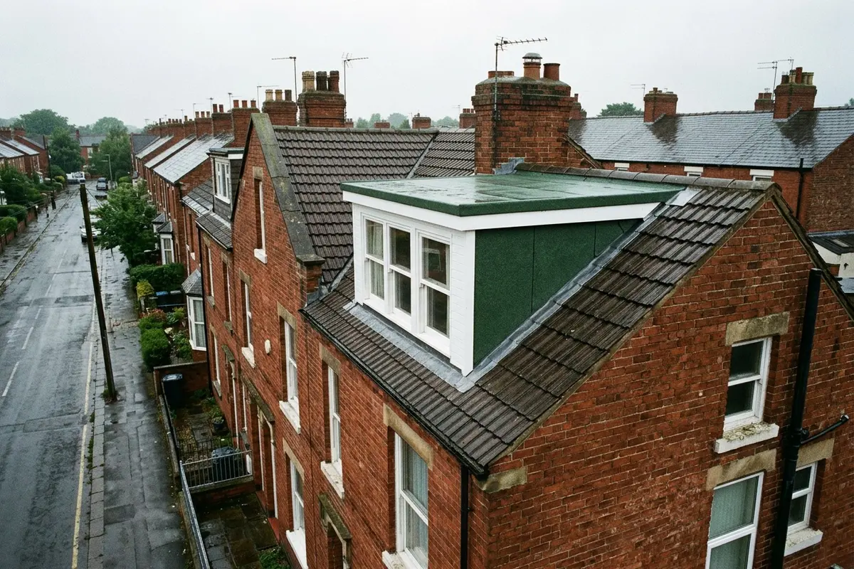 Illustration of flat roofing work