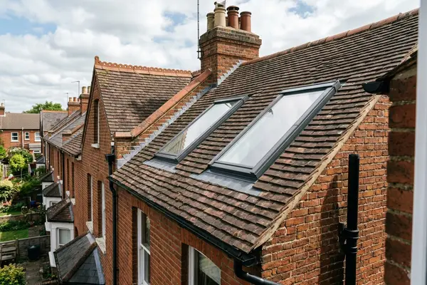 Illustration of roof windows fitted in a roof