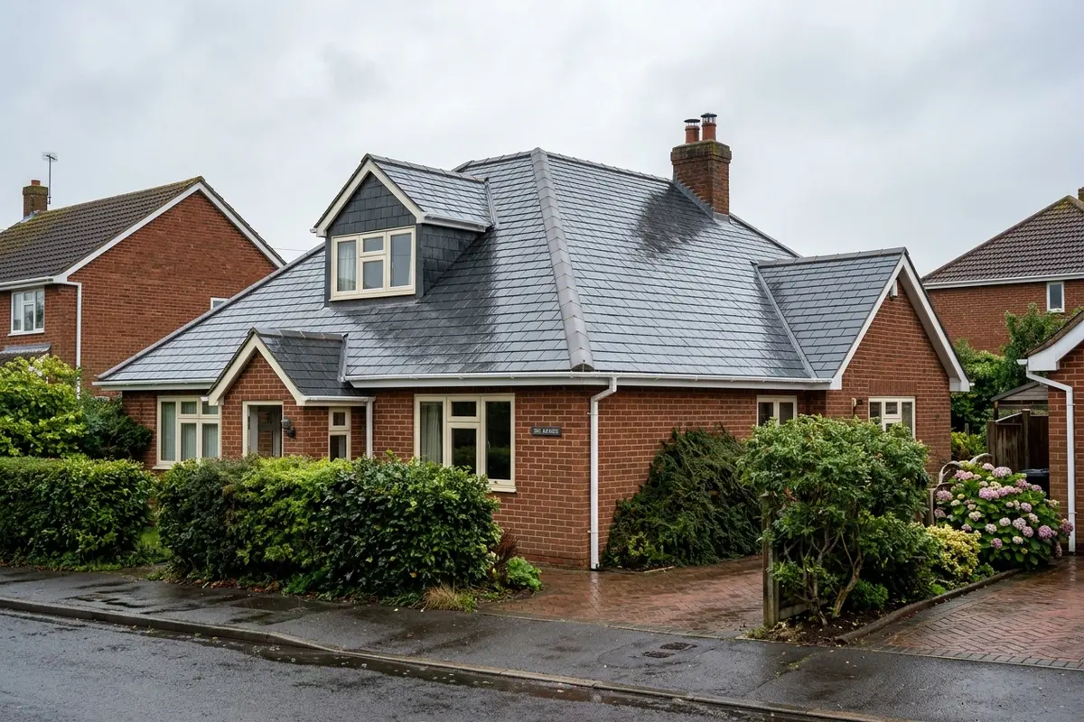 Illustration of a slate roof