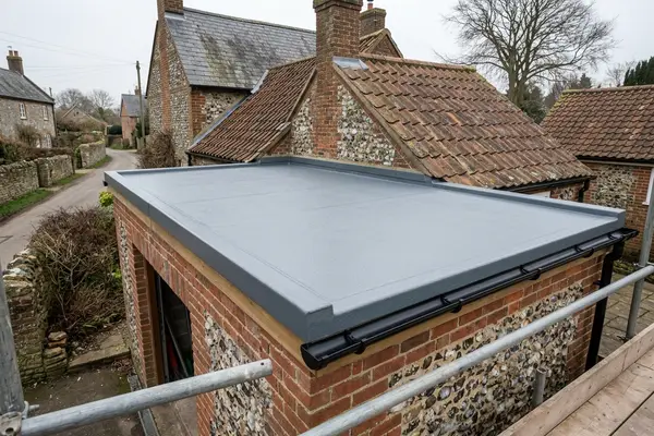 Illustration of flat roofing work