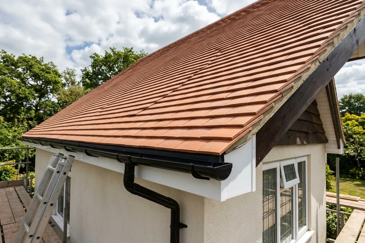 Illustration of roofing work