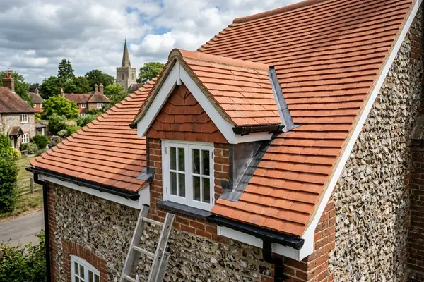 Illustration of roofing work