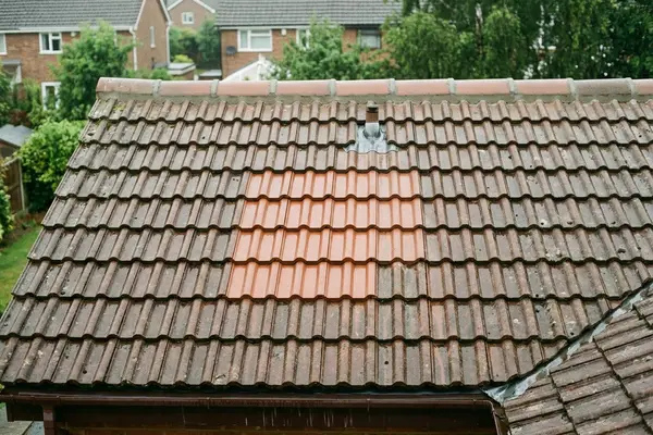 Illustration of a roof repair