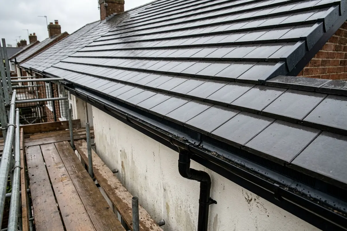 Illustration of roofing work