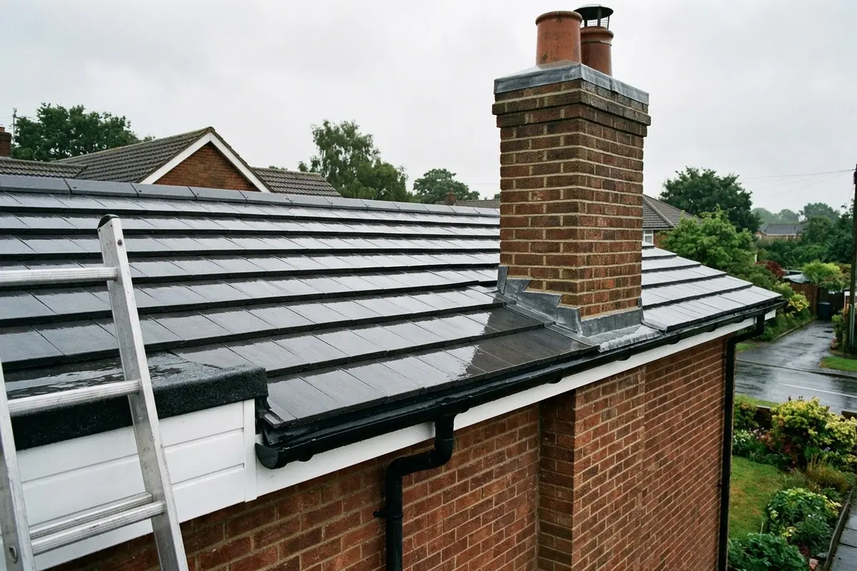 Illustration of roofing work