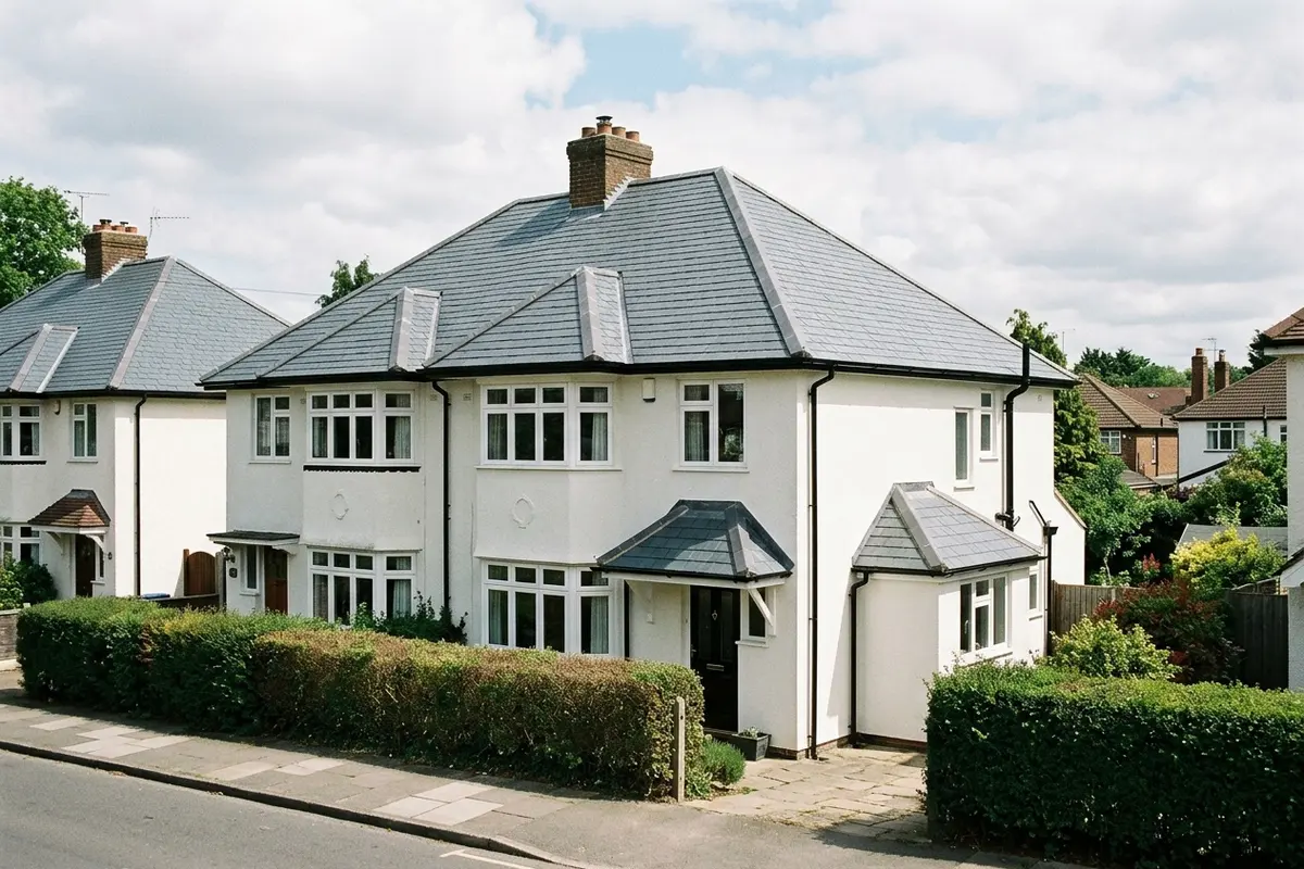 Illustration of a slate roof
