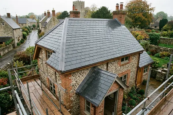 Illustration of a slate roof