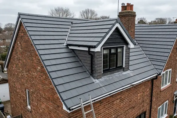 Illustration of roofing work