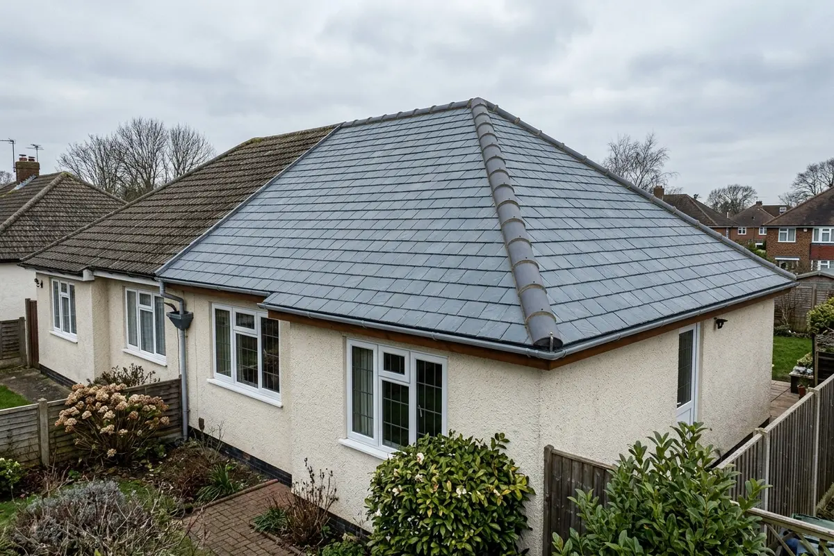 Illustration of a slate roof