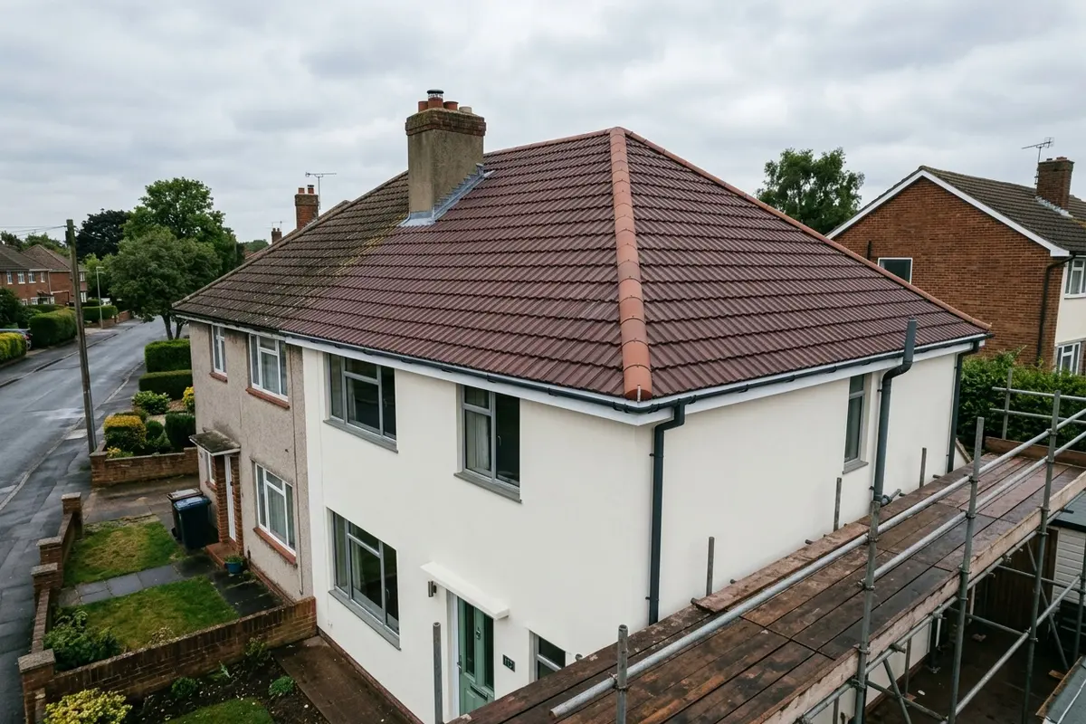 Illustration of roofing work