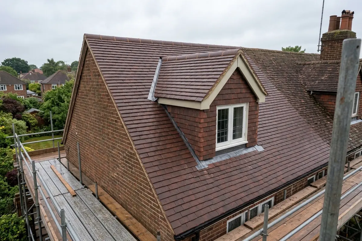 Illustration of roofing work