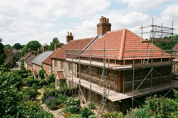 Illustration of roofing work