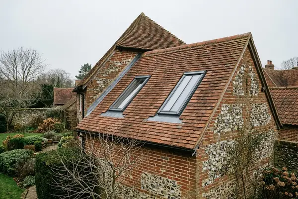 Illustration of roof windows fitted in a roof
