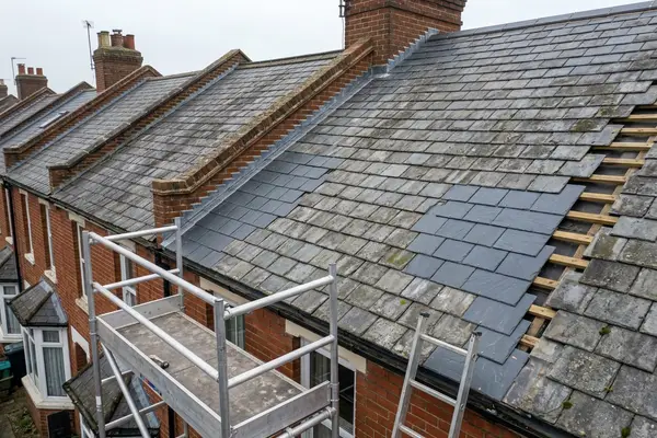 Illustration of a roof repair