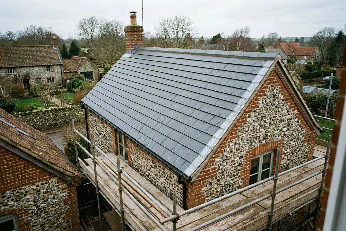 Illustration of roofing work