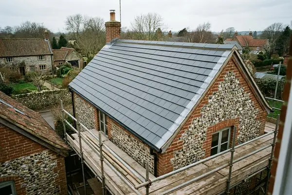 Illustration of roofing work